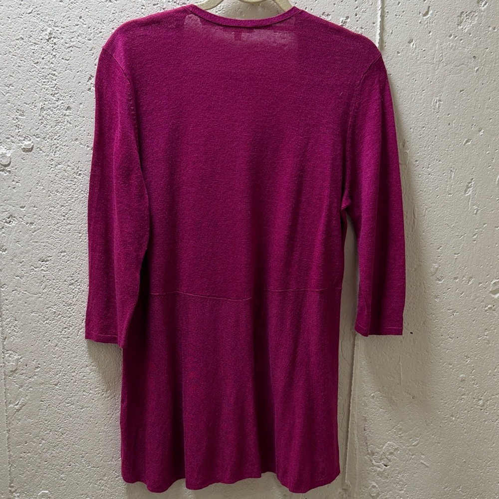Eileen Fisher Raspberry Cardigan - Picture 2 of 11